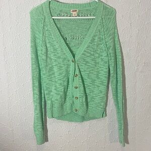Mossimo Supply Co. Light Green Cardigan Women XS Trend Driven Casual Wear